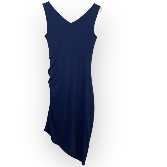 Sam Edelman Asymmetric Sleeveless Cocktail Dress Navy 2 NWOT - Picture 3 of 6